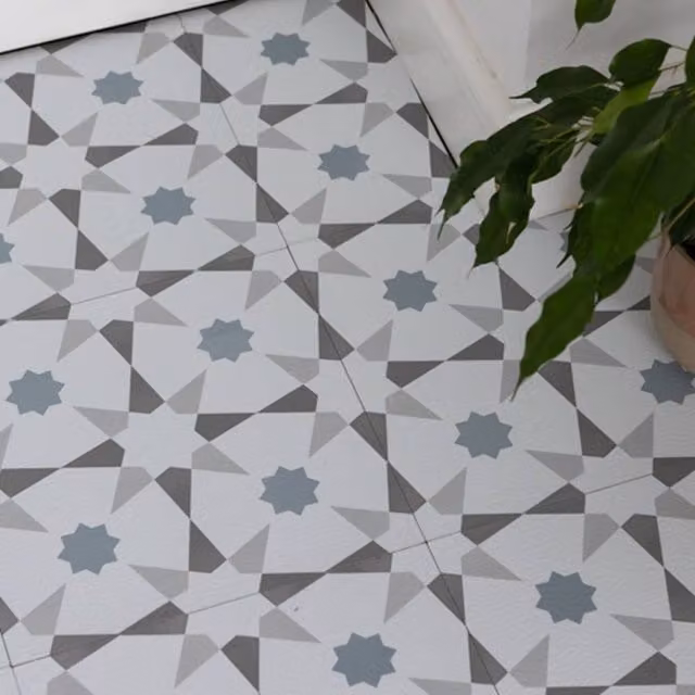 FloorPops Stellar Self Adhesive Vinyl Floor Tiles, White, Pack of 10 (0.93sqm), W/D/H: 30.48 x 30.48 x 0 cm – 1