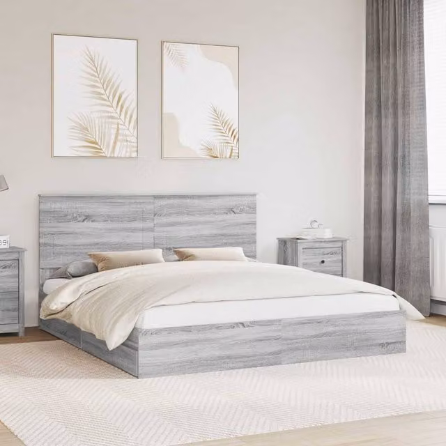 Berkfield Home Grey Sonoma Storage Bed with Drawers, Engineered Wood, 200 x 200 cm