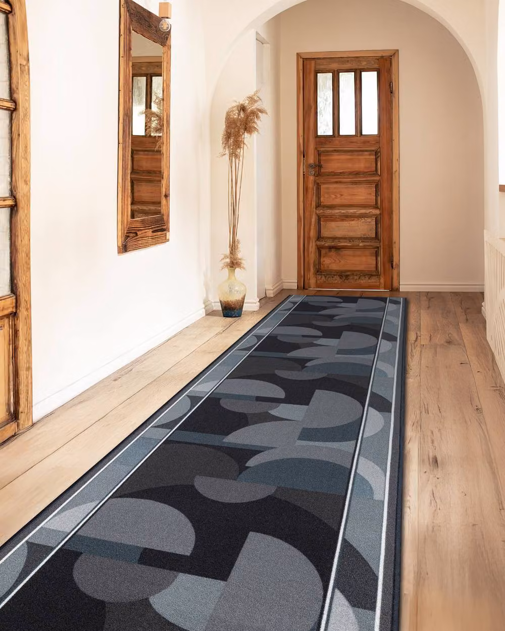 RugsX Malis Anti-Slip Grey Polyamide Runner, W: 100 cm, L: 240 cm – 3