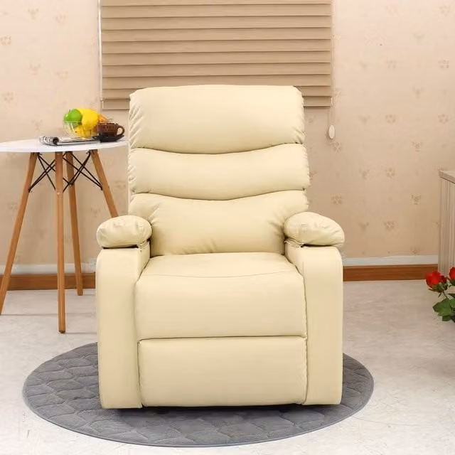 More4Homes Ashby Synthetic Leather Recliner Armchair in Cream – 1
