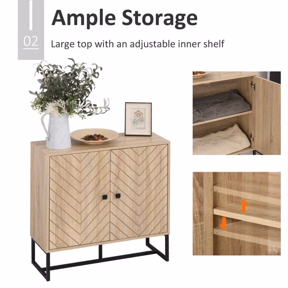 STILVORA Modern Oak Storage Cabinet in Natural Wood and Metal – 2