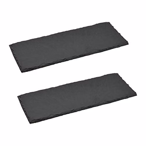 Argon Tableware Grey Slate Rectangle Dinner Plates, Pack of 2, W: 29 cm, D: 12 cm – 1