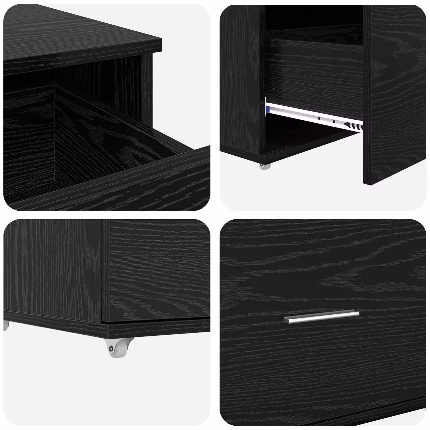Berkfield Home Compact Drawer Cabinet in Black Oak Engineered Wood – 3