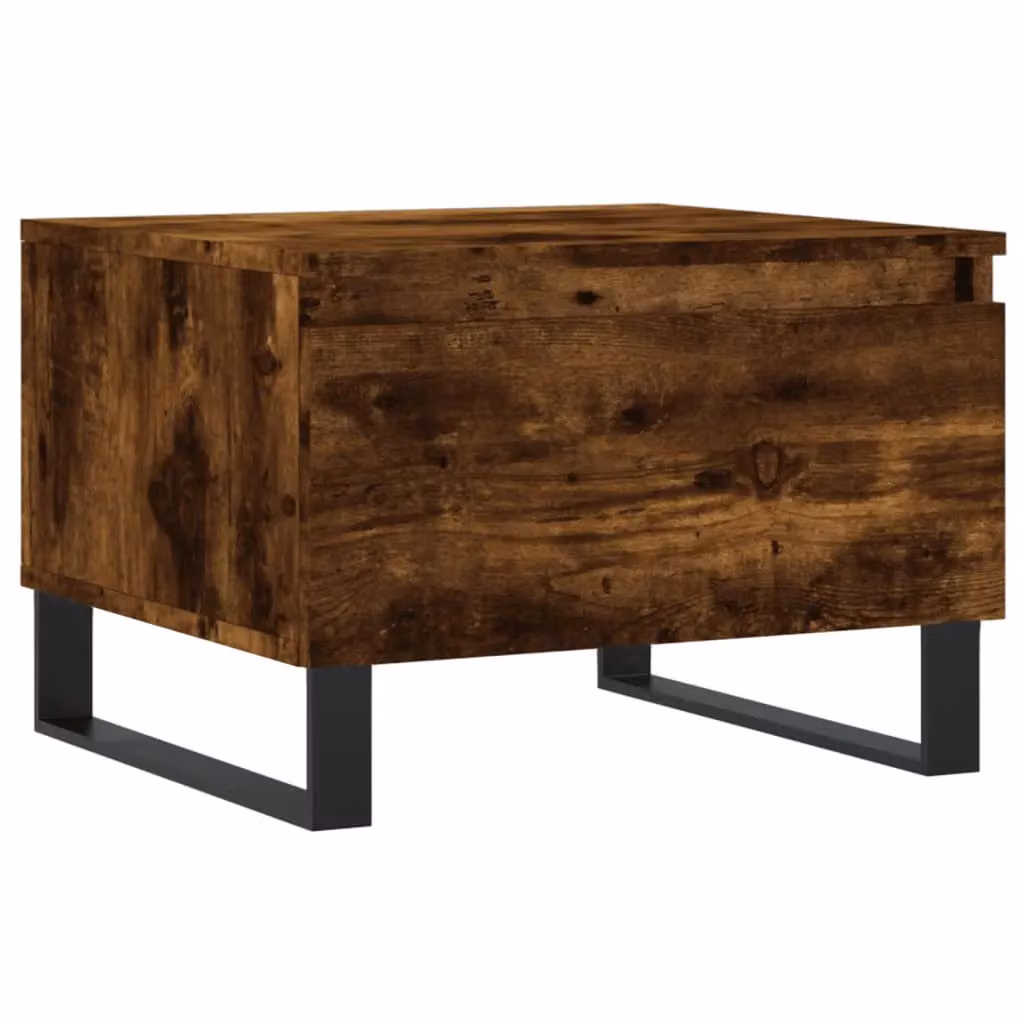 Berkfield Home Set of 2 Modern Nested Coffee Tables in Smoked Oak Brown, W/D/H: 50 x 46 x 35 cm – 4