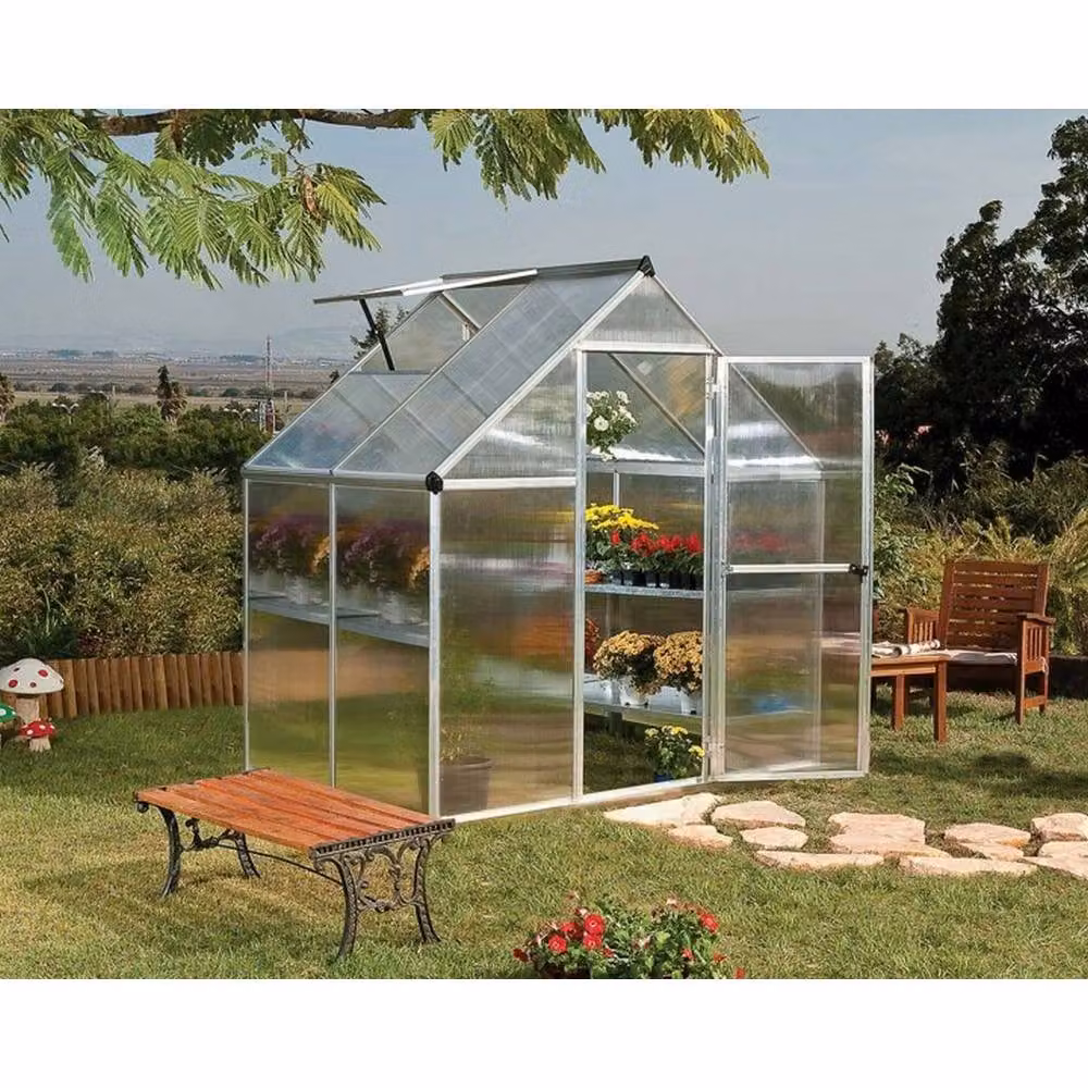Palram Mythos 6x4 Polycarbonate Greenhouse in Silver, W: 185 cm, D: 126 cm, H: 208 cm – 2