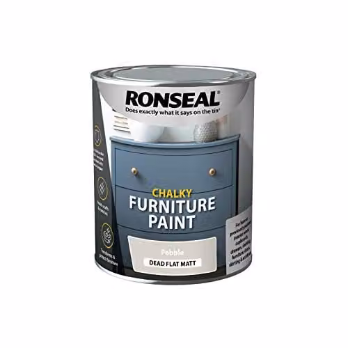 Ronseal Chalky Furniture Paint in Beige/Grey, Dead Matt, 0.75 l