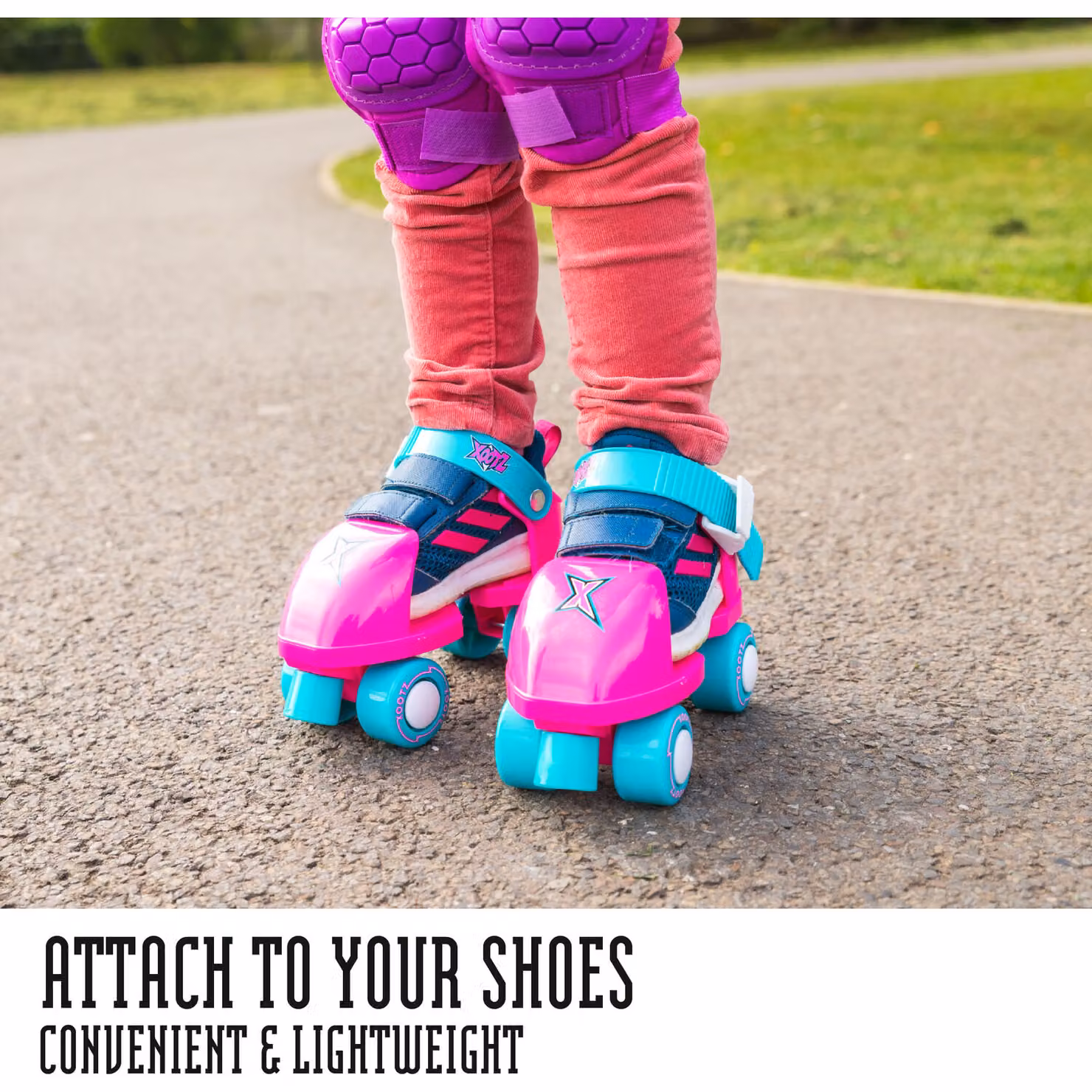 Xootz Kids Beginner Roller Skates in Pink with Height Adjustable Design and Brake – 2