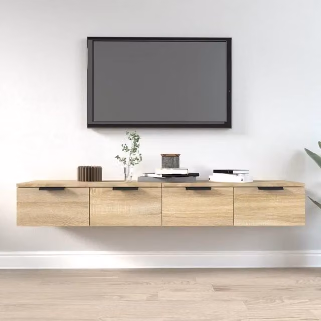 Berkfield Home Wall Mounted Cabinets, 2 Piece Set in Sonoma Oak Brown, W: 68 cm, D: 30 cm, H: 20 cm