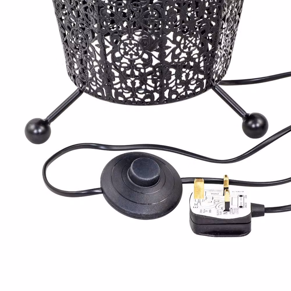 Happy Homewares Moroccan Metal Floor Lamp in Black – 4