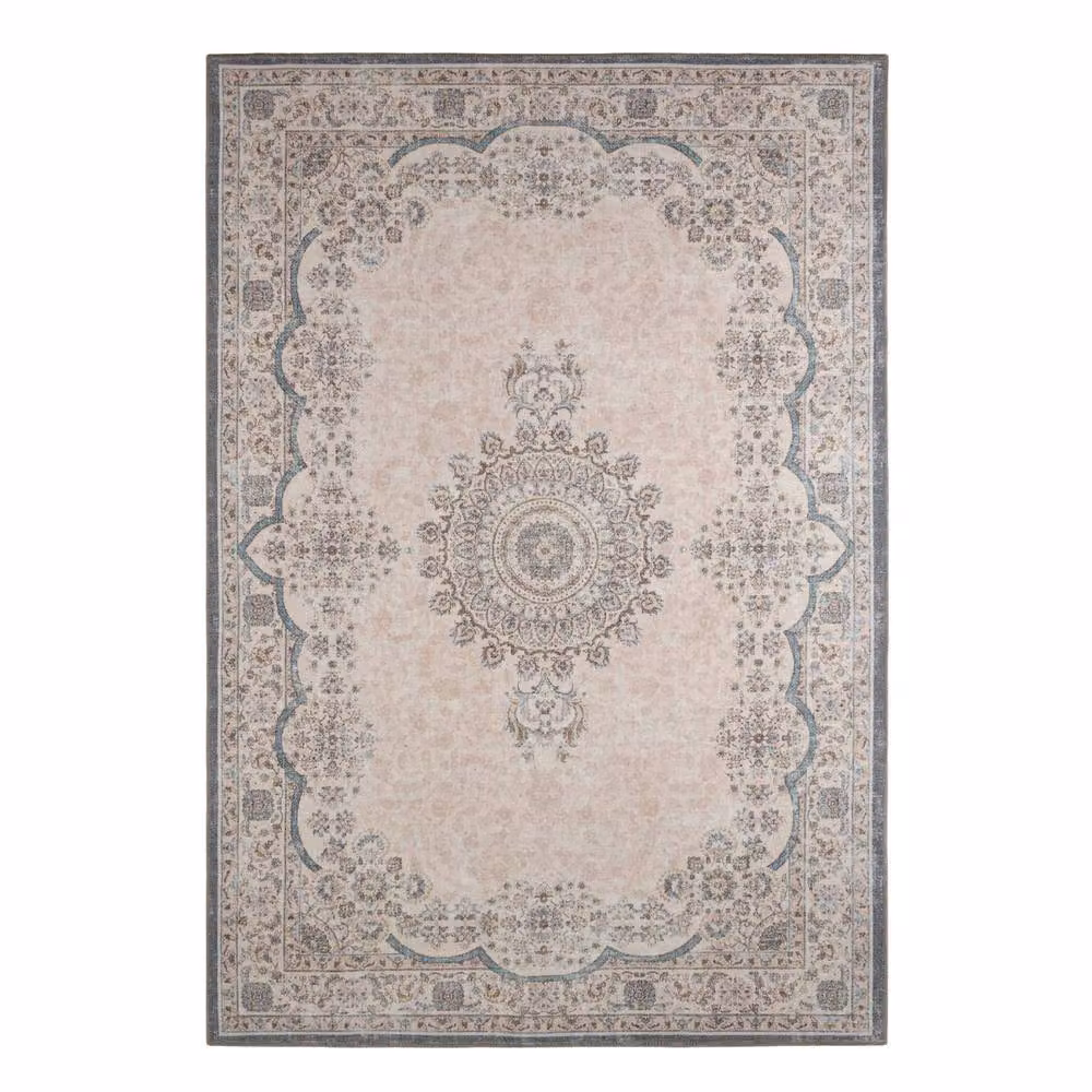 sweeek Baroque Pattern Indoor Rug in Pink, Red and Blue, W: 200 cm, D: 290 cm – 2