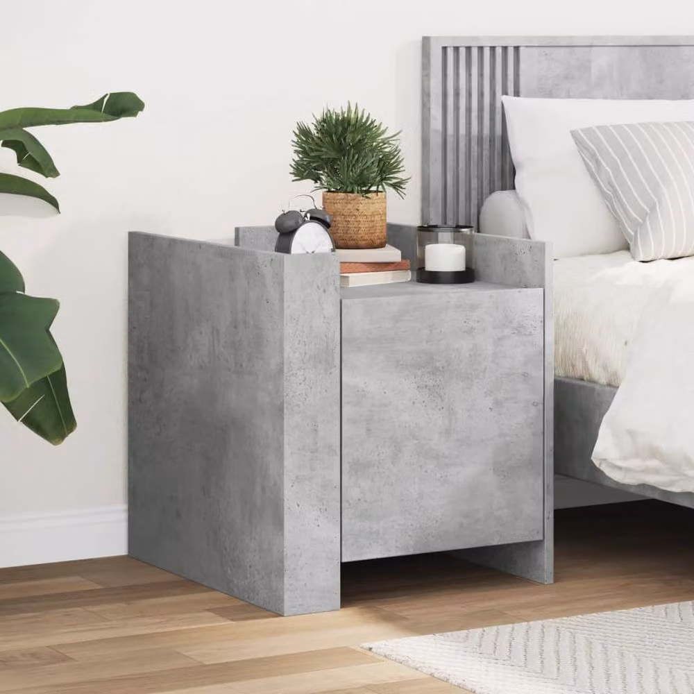 Berkfield Home Bedside Cabinet in Concrete Grey, W/D/H: 45 x 50 x 50 cm – 2