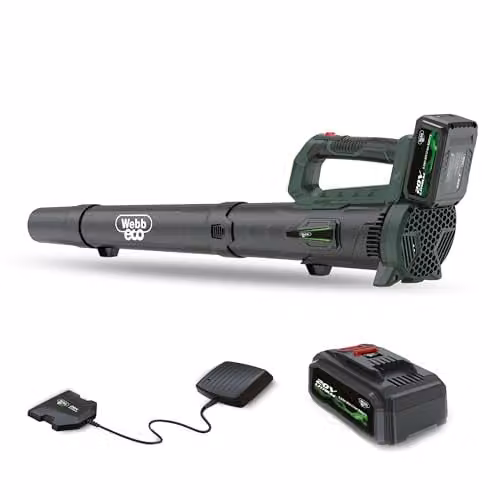 Webb Eco WEV20AB Cordless 20V Axial Leaf Blower with 4Ah Battery and Charger
