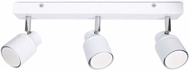 Benton IP44 White 3 Way Bar Ceiling Spotlight with Adjustable Warm White LED Bulbs
