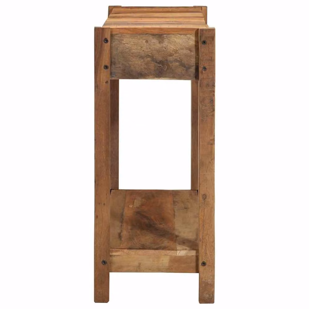 Berkfield Home Durable Reclaimed Solid Acacia Wood Console Table in Brown, W/D/H: 107 x 33 x 76 cm – 3