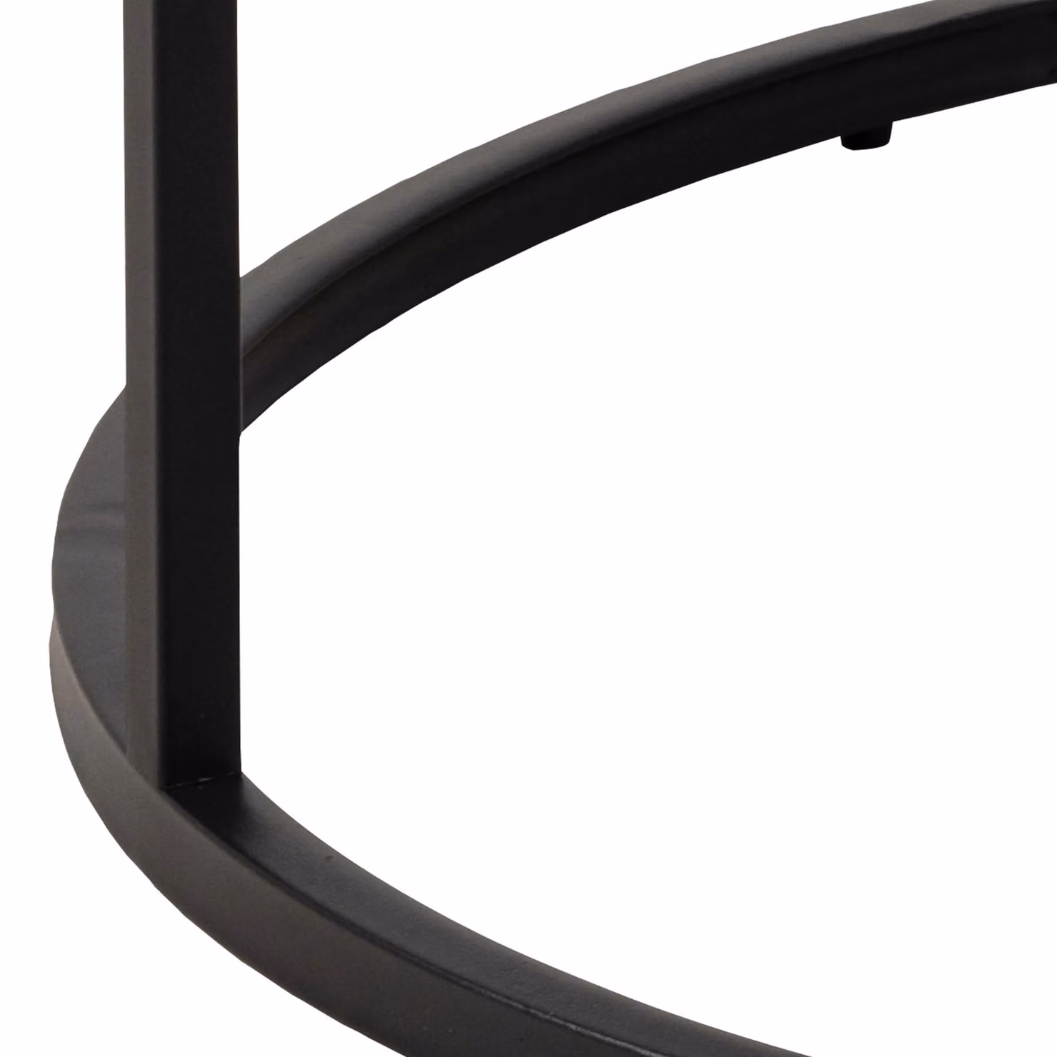 Furniture To Go Spiro Round Coffee Table with White Marble Melamine Top and Black Legs – 4