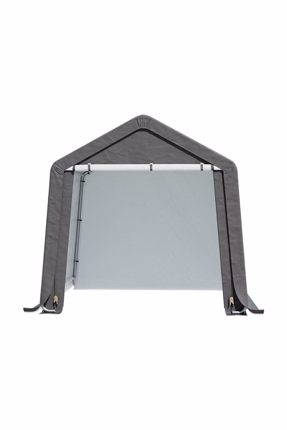 Living and Home Grey Galvanised Steel Gable Garden Storage Shed, W: 243.84 cm, D: 243.84 cm, H: 230.0 cm – 2