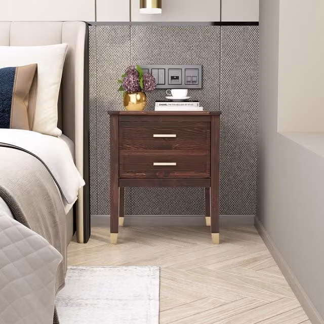 Cabinet Bits Palazzi 2 Drawer Bedside Table in Brown – 1