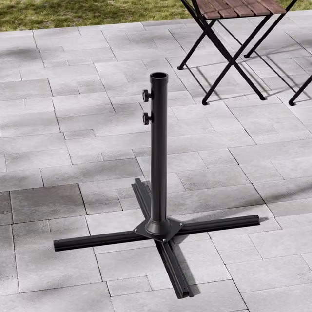 Breeins Metal Free Standing Parasol Cross Base in Matt Black