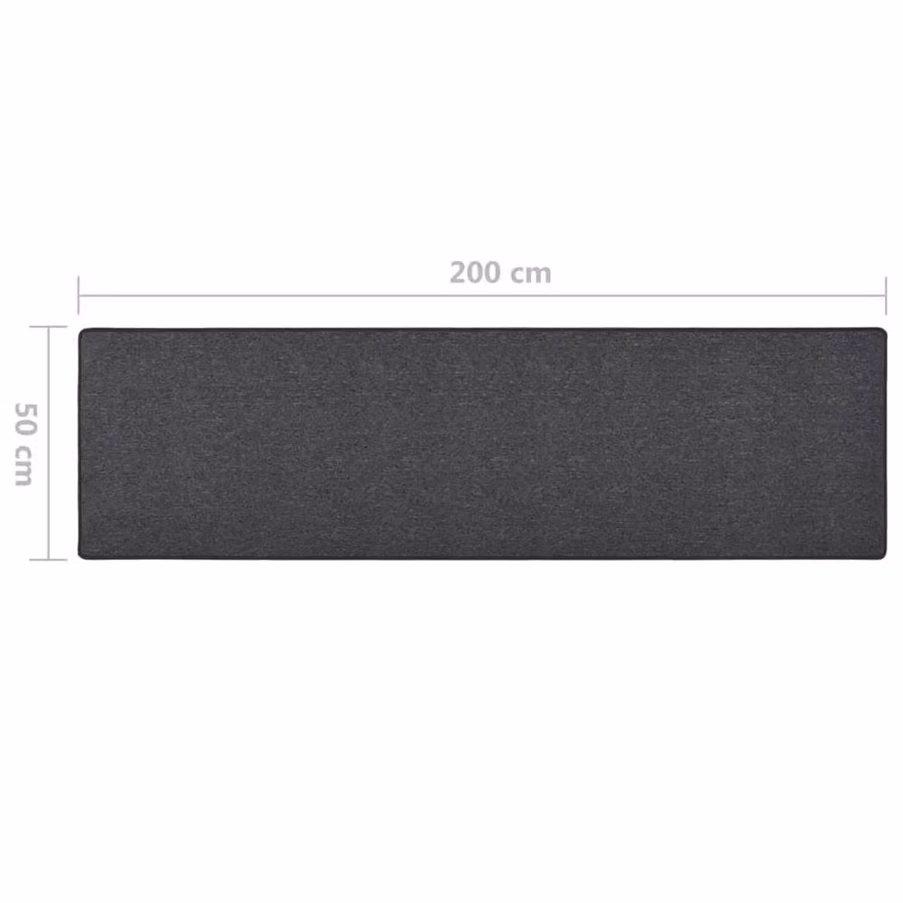 Berkfield Home Elegant Carpet Runner in Anthracite Grey, W: 50 cm x L: 200 cm – 2