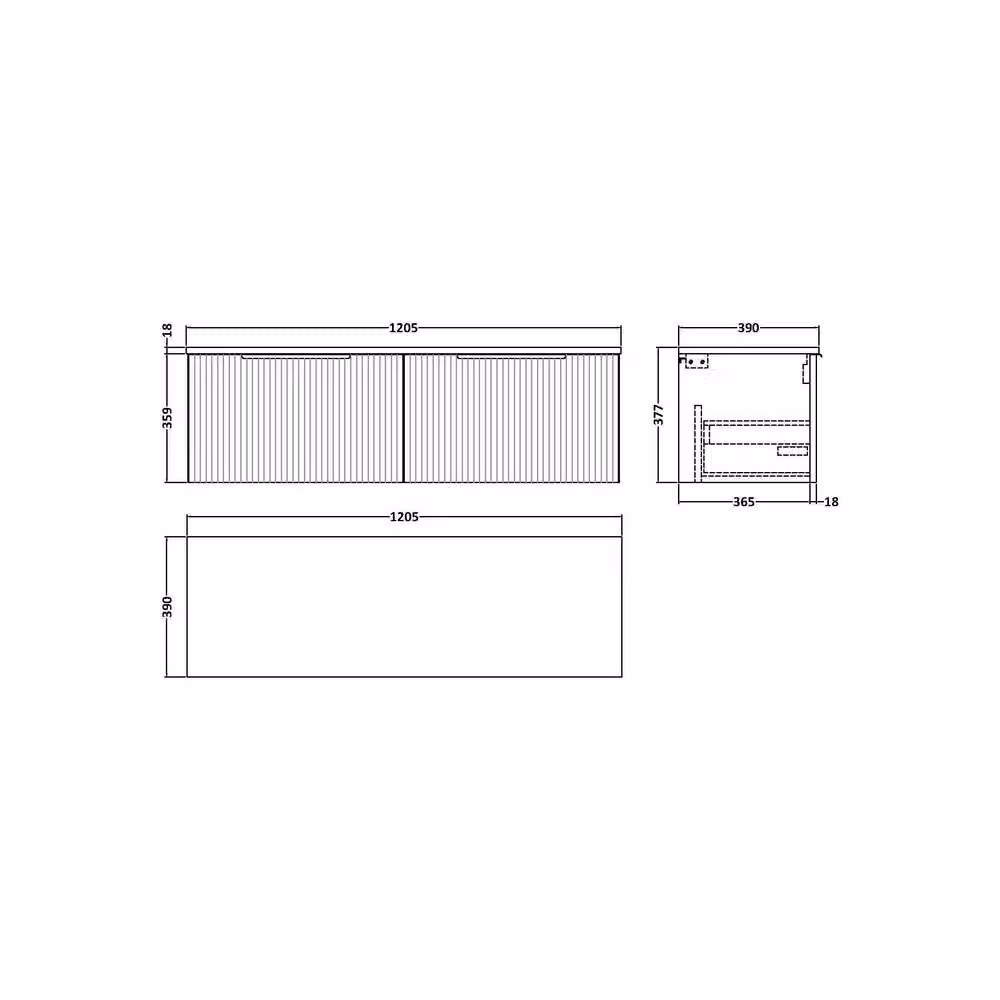 Balterley Tixall 2 Drawer Vanity Unit with Worktop, Satin Green, W: 120 cm – 2