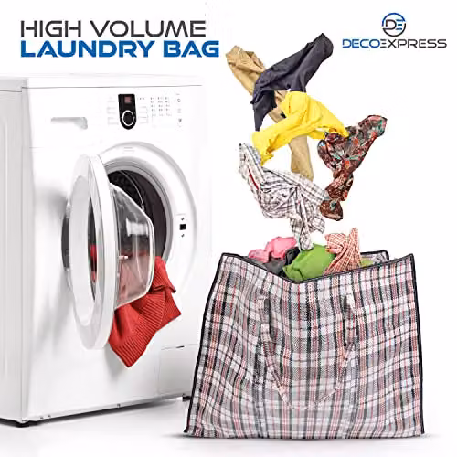 Deco Express Multicolour Laundry Bags, Pack of 2, 75L, W: 60 cm, D: 50 cm, H: 25 cm – 3