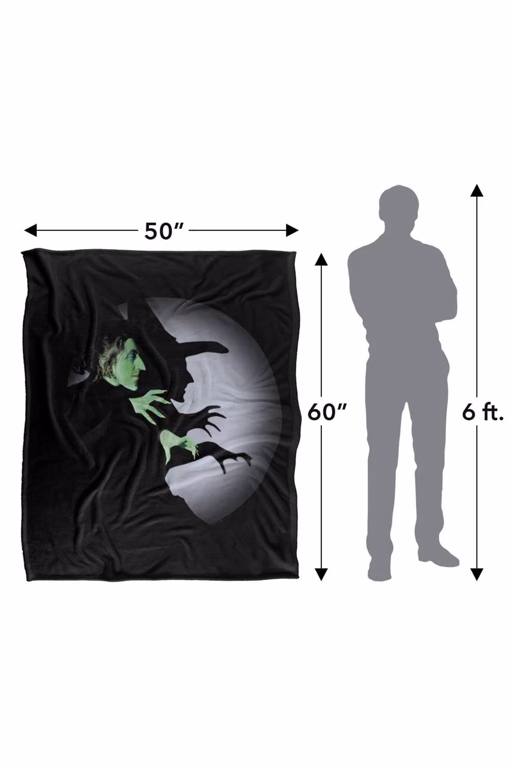 LOGOVISION The Wizard Of Oz Wicked Witch Spotlight Super Soft Silky Touch Fleece Throw Blanket, Multicolour, W: 152 cm, D: 127 cm – 7