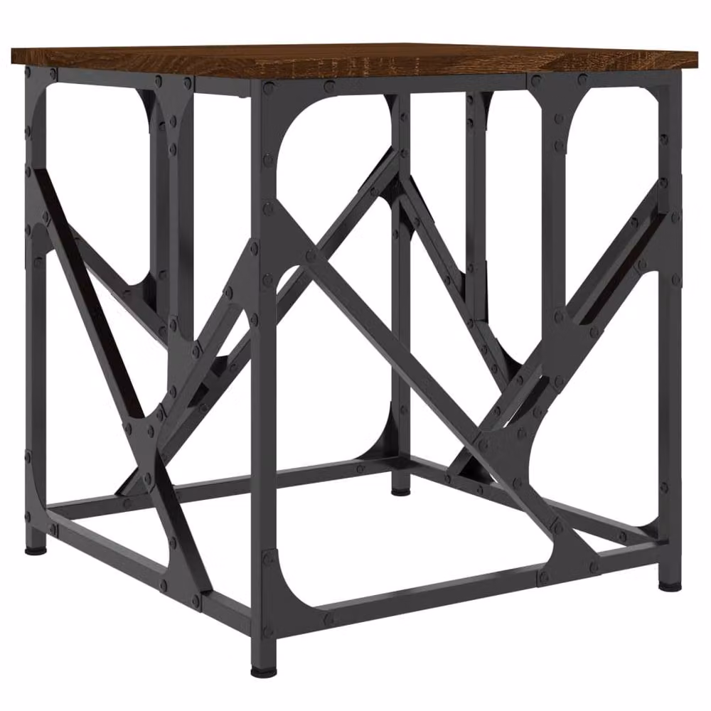 Berkfield Home Decorative Coffee Table in Brown Oak, W/D/H: 45 x 45 x 47.5 cm – 3