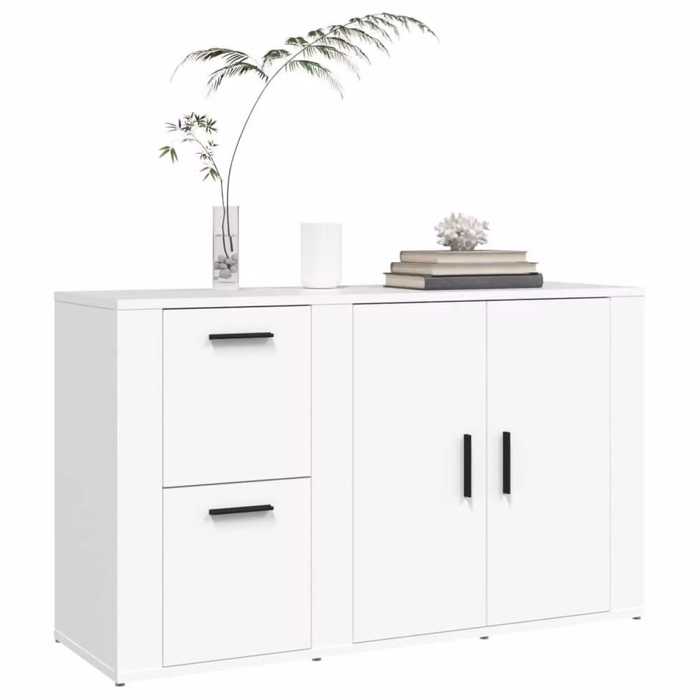 Berkfield Home Modern White Sideboard, W/D/H: 100 x 33 x 59.5 cm – 2