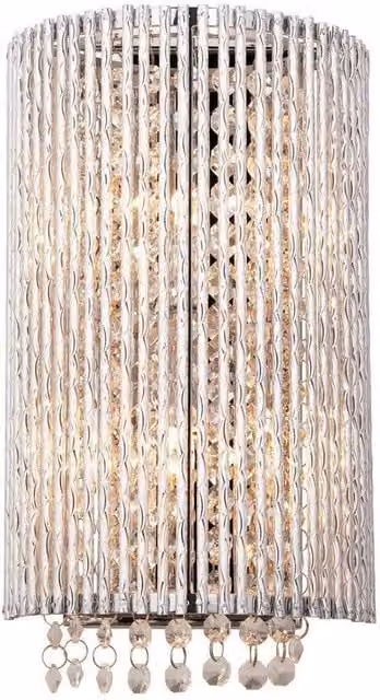 Netlighting Galina 2 Light Wall Light with Chrome Plate and Clear Crystal G9
