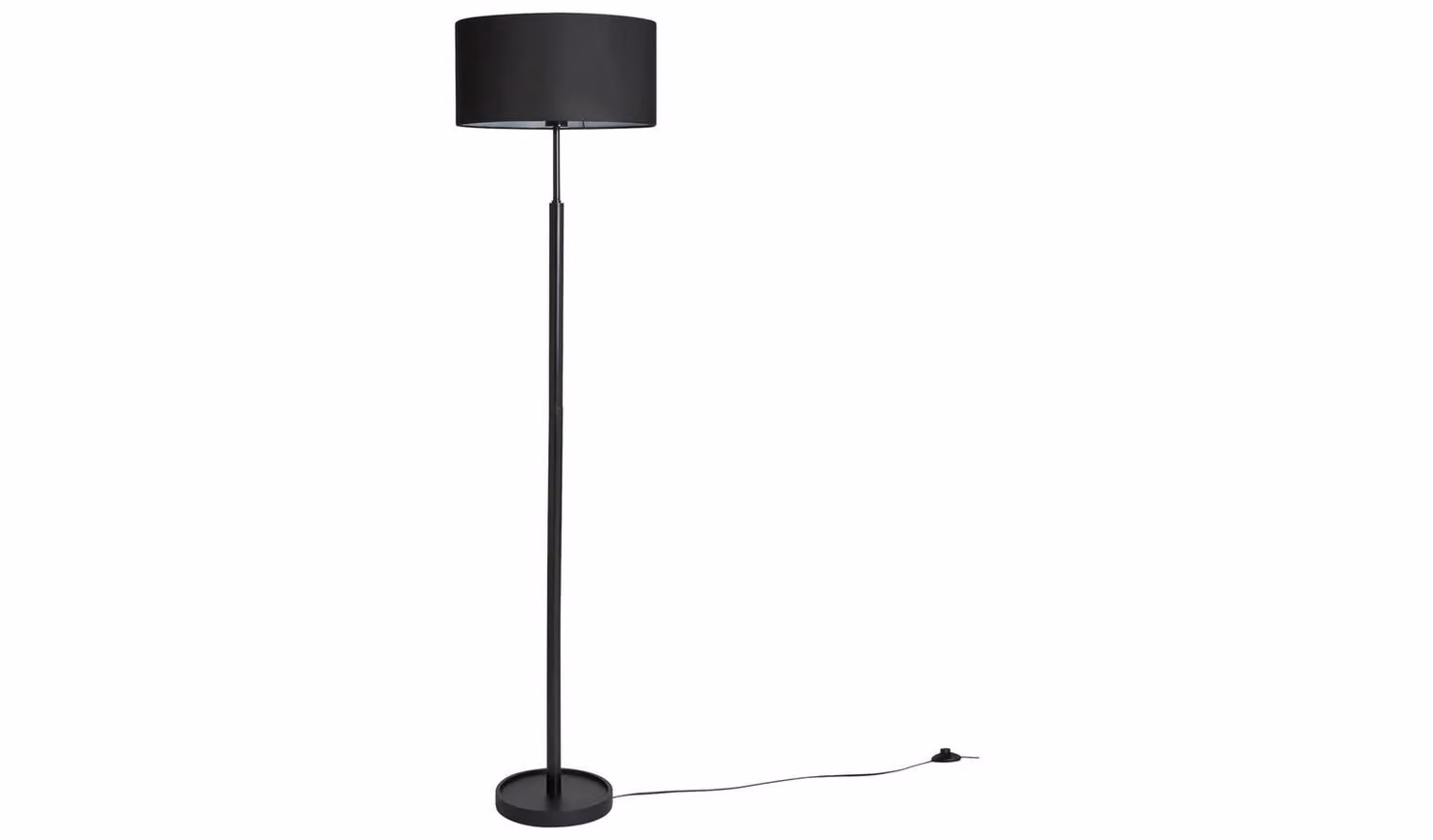 Argos Gloss Stick Minimalist LED Floor Lamp in Black with Wood and Metal Accents, H 162.5 cm x W 40 cm x D 40 cm