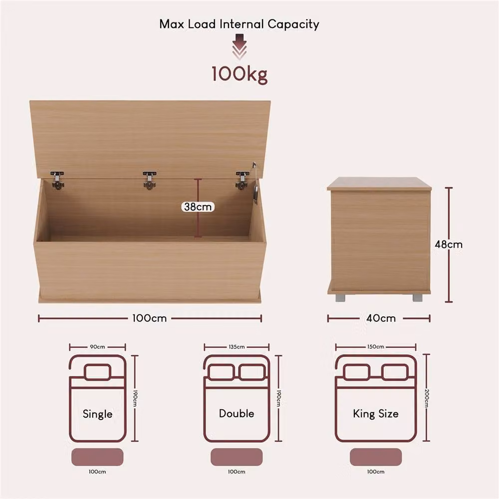 SPETLEK Modern Pine Toy Chest Storage Ottoman in Brown – 2