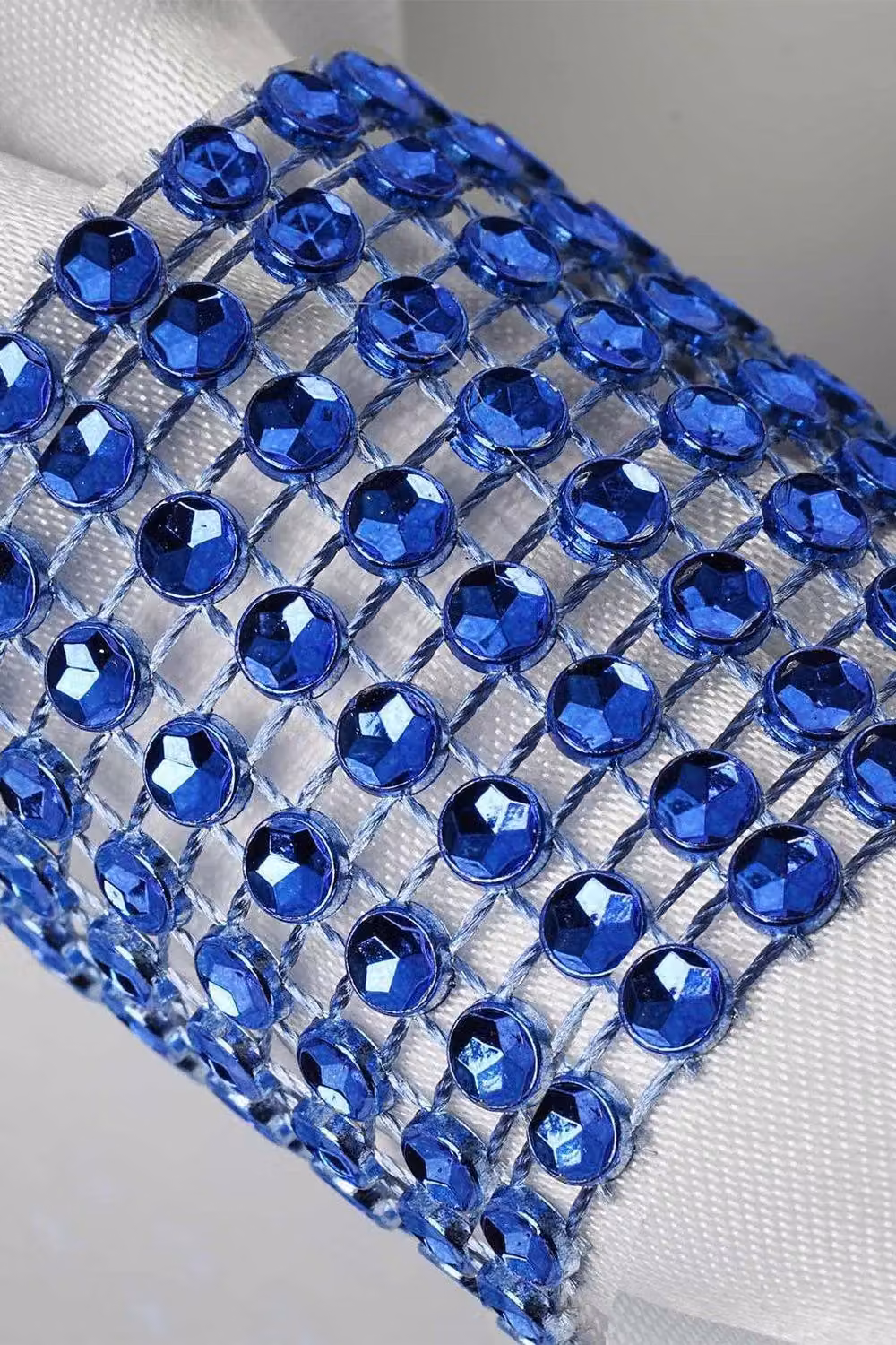 Neel Blue Set of 10 Stripe Buckle Napkin Ring Holders in Blue, W: 13 cm, D: 4 cm, H: 4 cm – 3