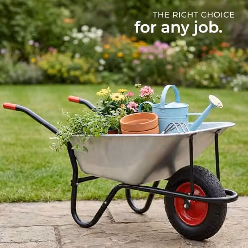 tectake Garden Wheelbarrow in Silver with Galvanised Steel Tub, 100L Volume and 250kg Load Capacity – 7