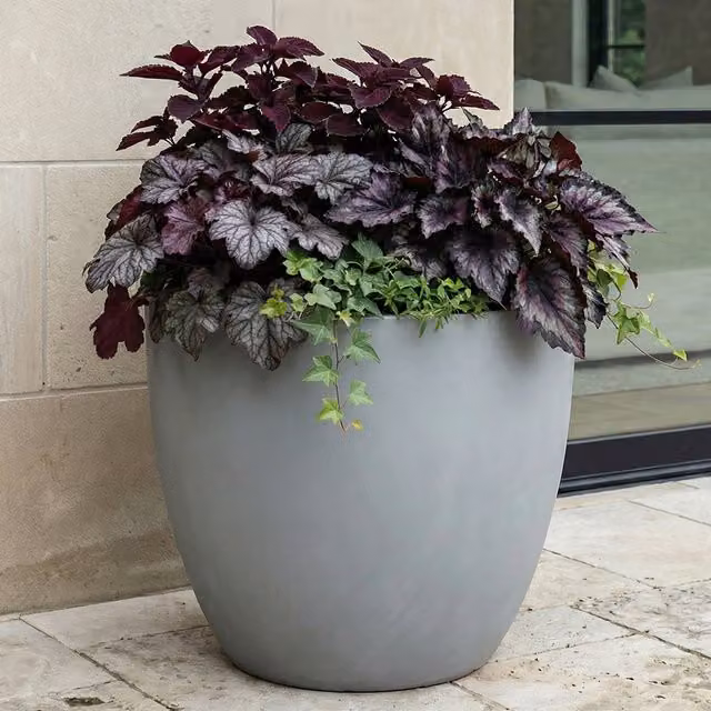 IDEALIST Grey Reinforced Stone and Ceramic Outdoor Planter, 30 cm