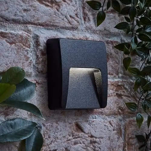 ValueLights Sam Square IP65 LED Outdoor Wall Light, Matte Black, Mains Wired – 2