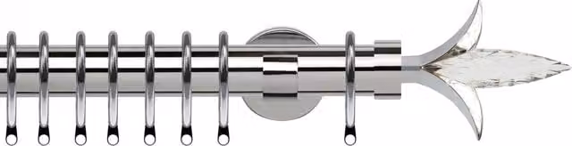 Terrys Fleur de Lys 35mm IDC Metal Curtain Pole in Silver or Black