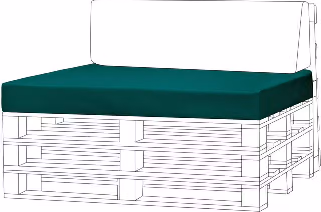 Gardenista Green Water Repellent Rectangular Outdoor Pallet Seat Pads