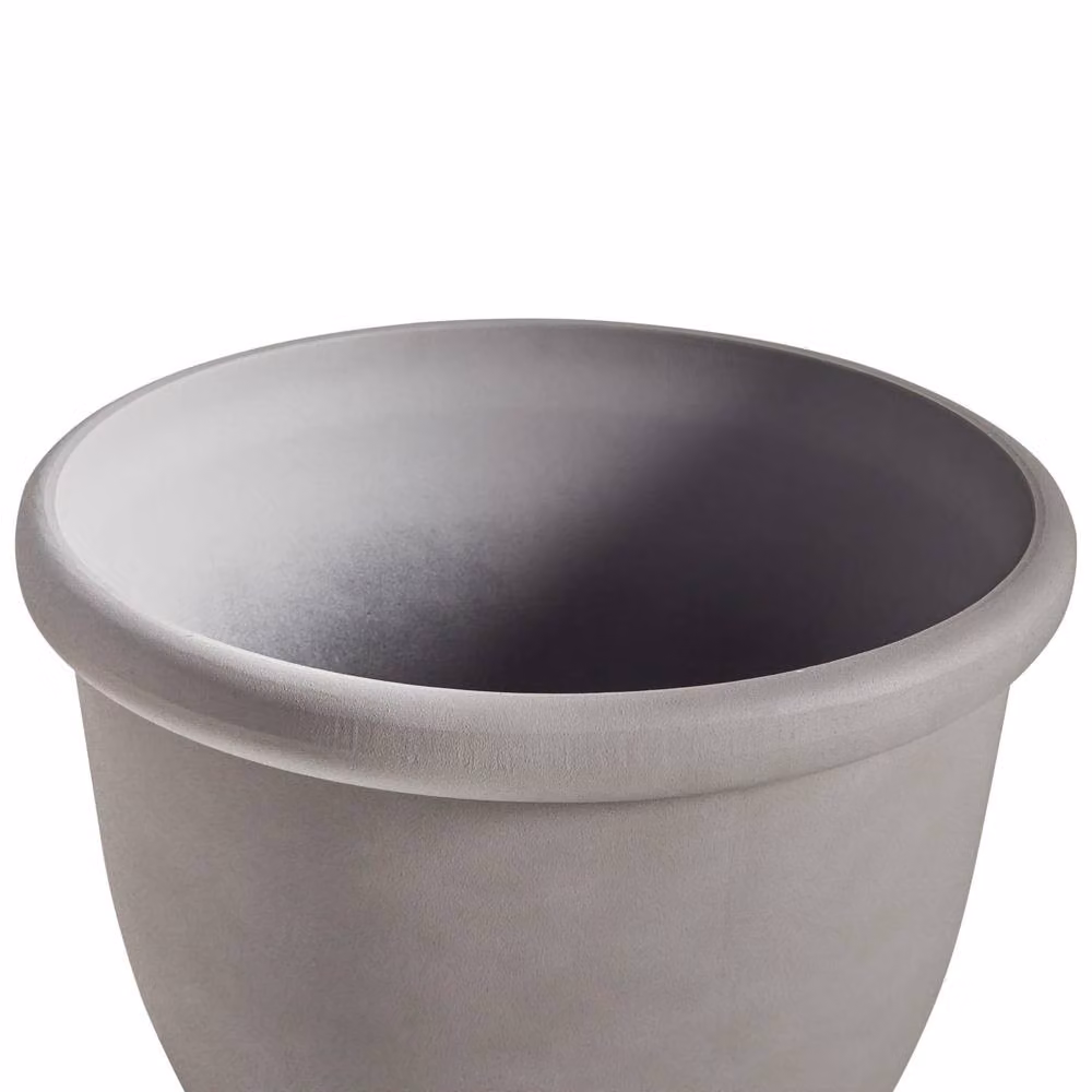 Wyld and Coco Round Grey Plant Pot, Stone-Polyresin, Diameter: 49 cm – 4