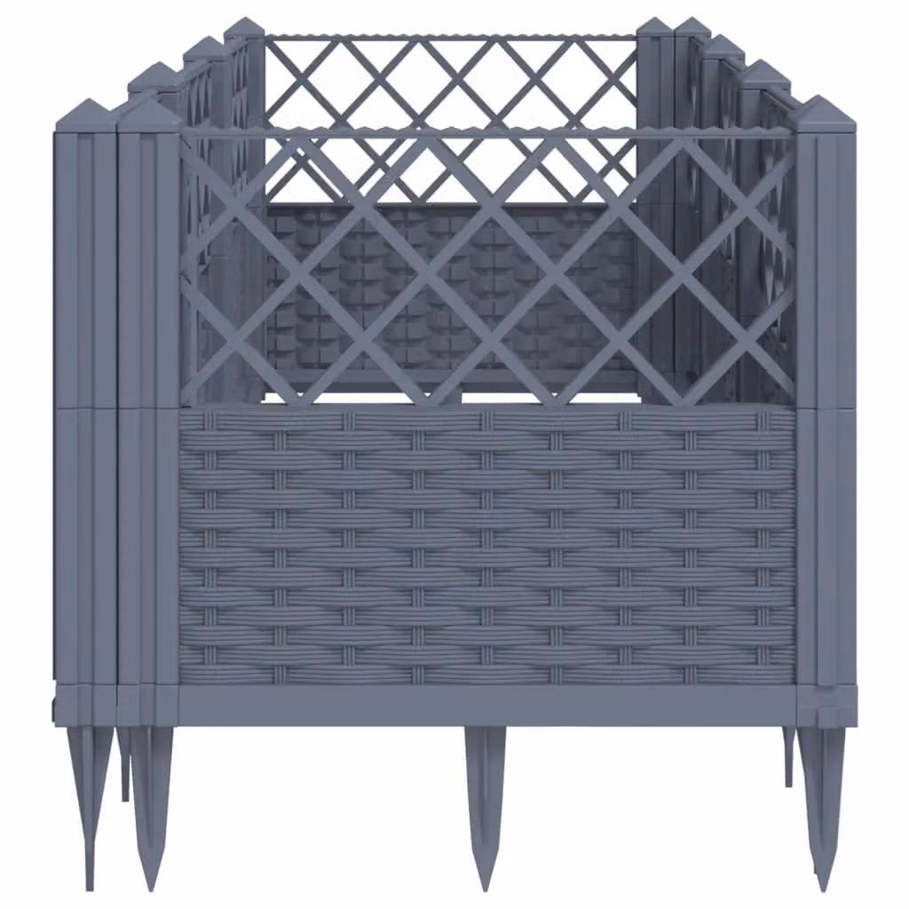 Berkfield Home Garden Planter with Pegs in Blue and Grey, W: 123.5 cm, D: 43.5 cm, H: 43.5 cm – 3
