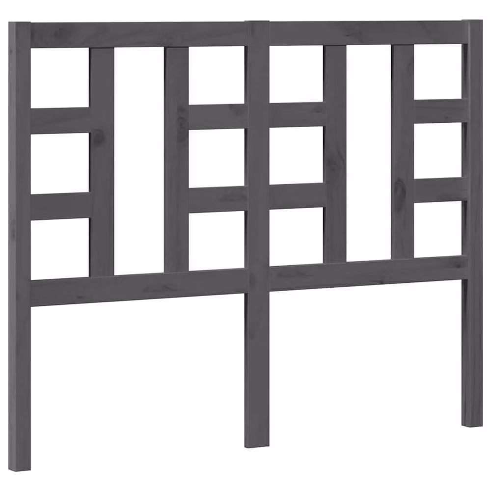 Berkfield Home Beautiful Bed Headboard in Grey Solid Pine Wood, W/D/H: 126 x 4 x 100 cm – 2