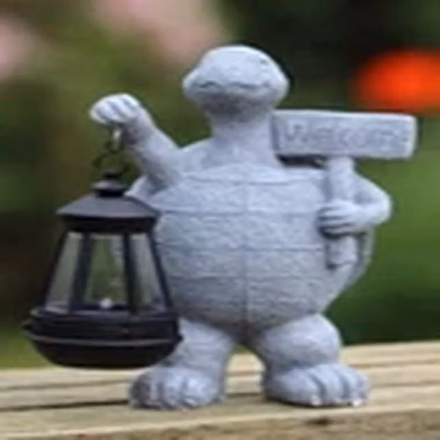 EONLION Grey Resin Tortoise Solar Garden Ornament, H 25.5 x W 14.0 x D 11.0 cm