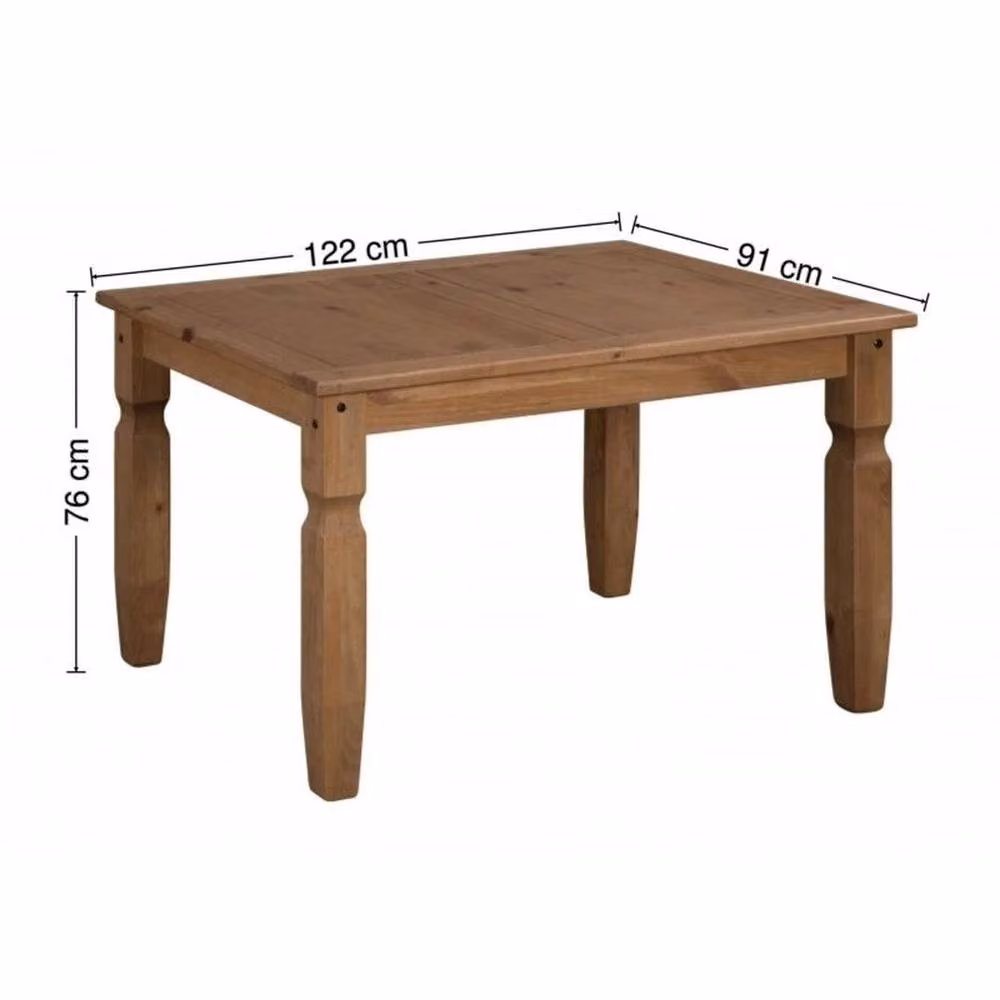 FORGEVIO Rustic Rectangular Dining Table in Brown Solid Waxed Pine Wood – 2
