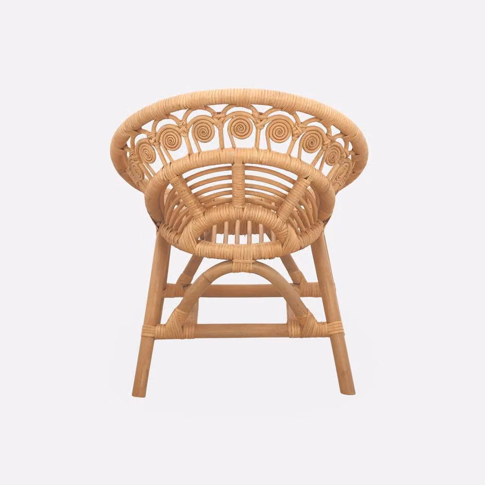 sweeek Vintage Rattan Chair in Brown with Armrests W/D/H: 46 x 39.5 x 55 cm – 2