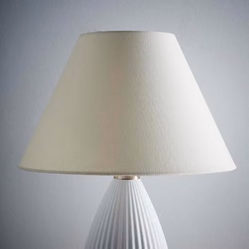 K LIVING Beige Cotton Coolie Lampshade, Cone Shape, Diameter: 25.4 cm