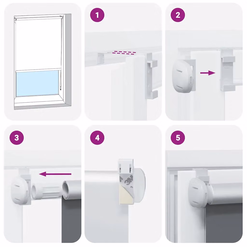 Berkfield Home Marine Blackout Roller Blind, Blue Polyester, W/H: 95 x 130 cm – 4