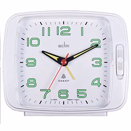 Acctim Ada Alarm Clock with Snooze in White