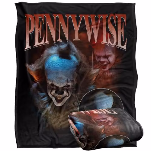 LOGOVISION It 2017 Pennywise Bootleg Super Soft Silky Touch Fleece Throw Blanket, Multicolour, W: 127 cm x D: 152.4 cm