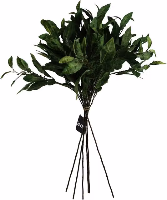 Pack of 6 Green Artificial Ficus Foliage Silk Leaf Stems