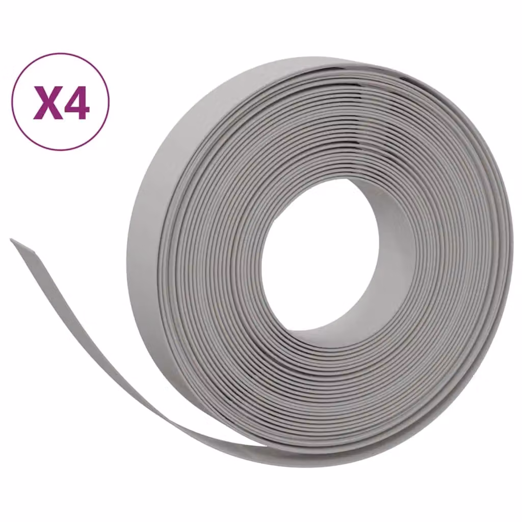 Berkfield Home Garden Edgings, 4 Pieces, Grey, 10 m, 10 cm, Polyethylene – 2