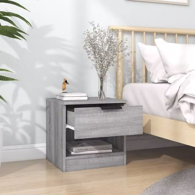 Berkfield Home Elegant Bedside Cabinets, 2 Piece Set in Grey Sonoma Engineered Wood – 1